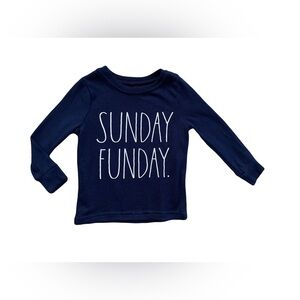 Rae Dunn Size 5 Sunday Funday Navy Blue Pajama Top
